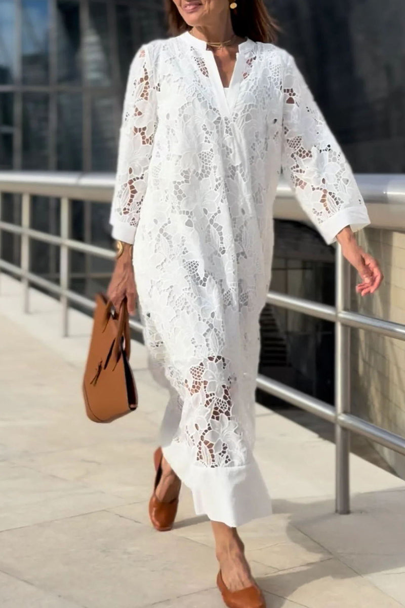 Kvinnors Toppklänning Monokrom Elegant Polyester-2