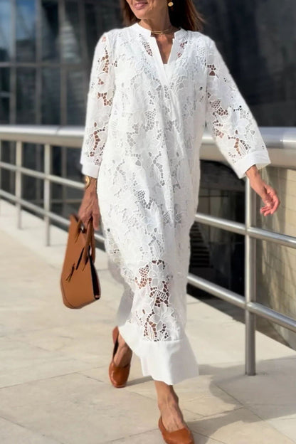 Kvinnors Toppklänning Monokrom Elegant Polyester-2