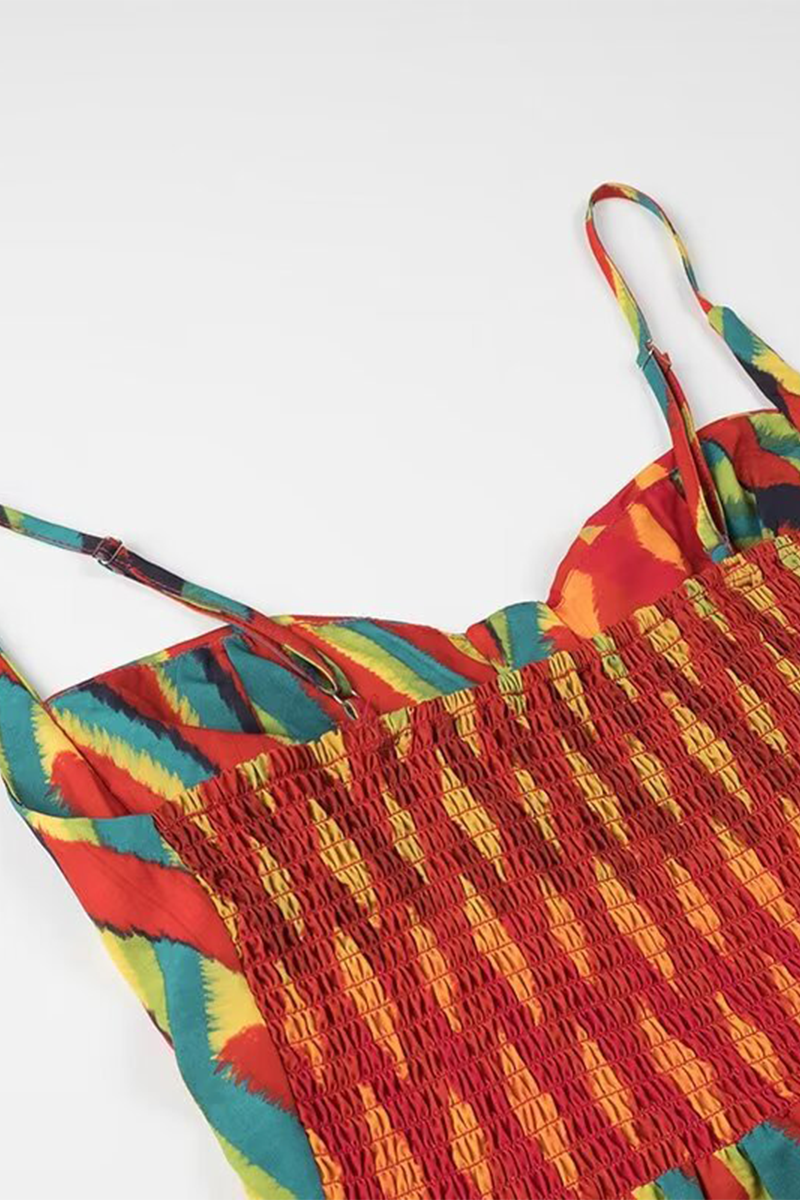 Kvinnors Klänning V-hals Randig Polyester-5