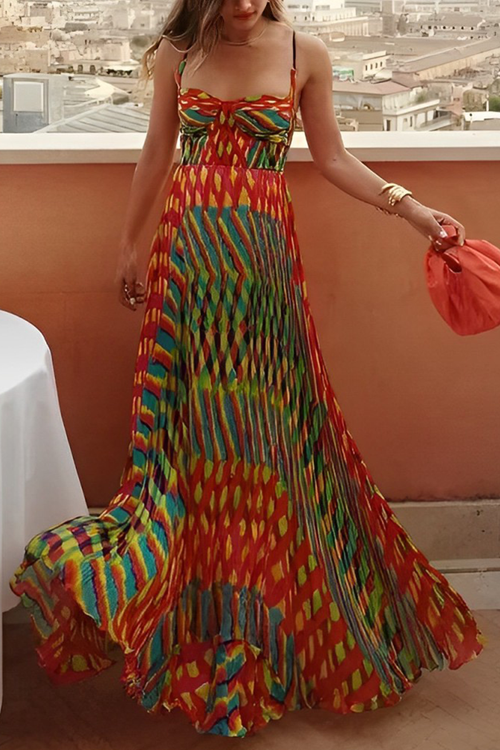 Kvinnors Klänning V-hals Randig Polyester-1