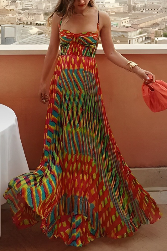 Kvinnors Klänning V-hals Randig Polyester-1