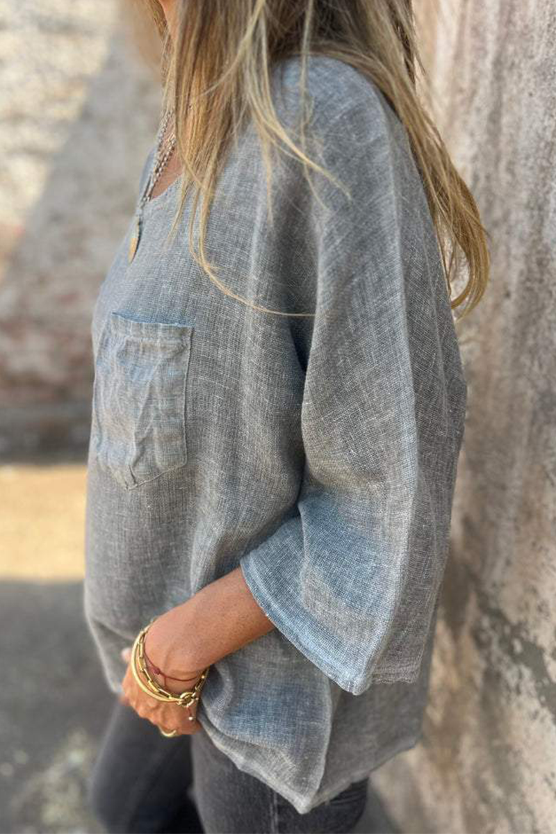 Dam T-shirt Cirkulär Halsringning 100% Bomull Avslappnad Passform-2