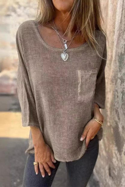 Dam T-shirt Cirkulär Halsringning 100% Bomull Avslappnad Passform-5