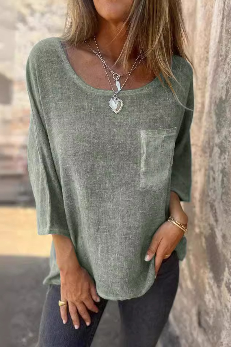 Dam T-shirt Cirkulär Halsringning 100% Bomull Avslappnad Passform-4