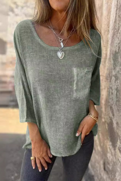 Dam T-shirt Cirkulär Halsringning 100% Bomull Avslappnad Passform-4