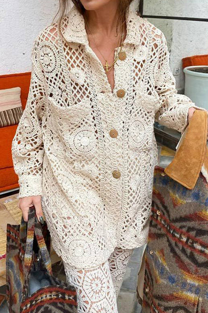 Damjacka Monokrom med Reversibel Krage i Polyester-2