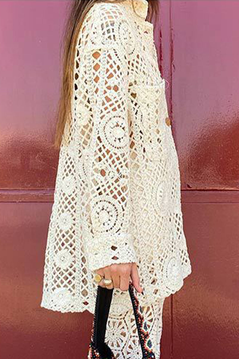 Damjacka Monokrom med Reversibel Krage i Polyester-6