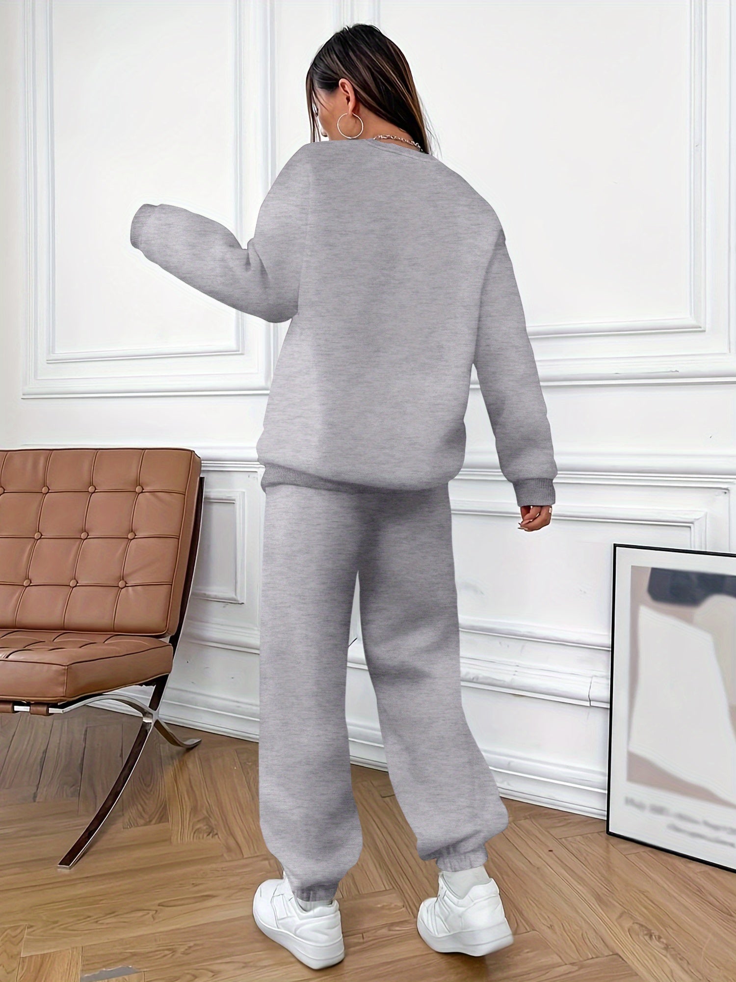 Dam Träningsdräkt Hjärtmotiv Mjuk Bomull-2