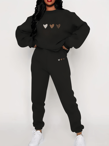 Variant image for Dam Träningsdräkt Hjärtmotiv Mjuk Bomull-19