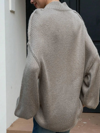 Damjacka Överdimensionerad med Knappdetaljer i Mjuk Tygblandning 3