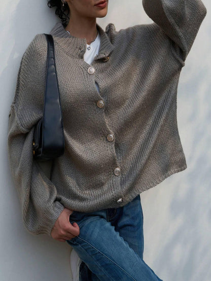 Damjacka Överdimensionerad med Knappdetaljer i Mjuk Tygblandning 5