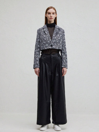 Dam Blazer Kort Ärmar Casual Polyester Tidlös Design-5