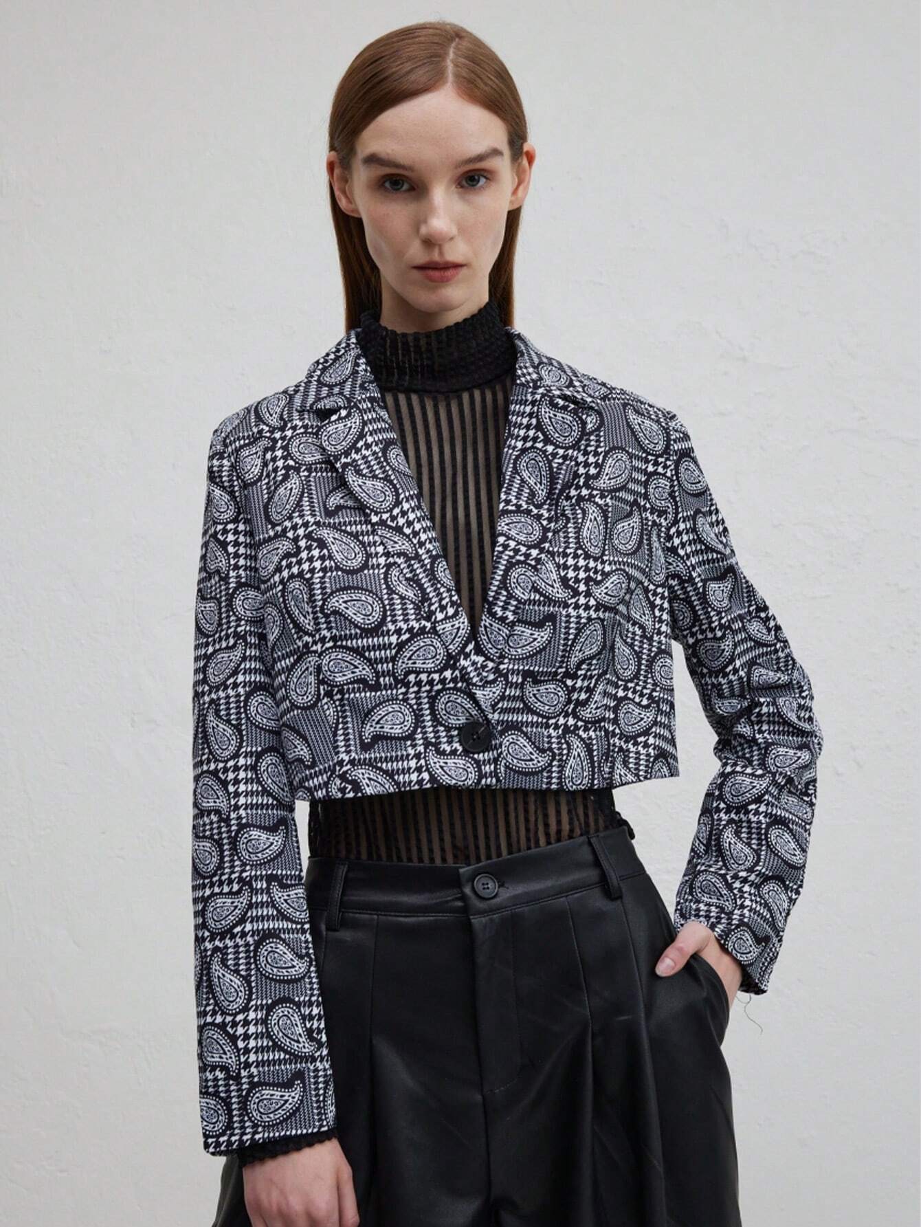 Dam Blazer Kort Ärmar Casual Polyester Tidlös Design-3