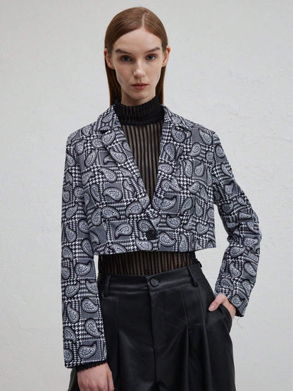 Dam Blazer Kort Ärmar Casual Polyester Tidlös Design-3