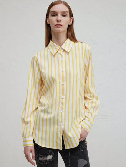 Dam Tröja Långärmad Asymmetrisk Polyester Randig-4