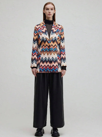 Dam Topp Långärmad Geometrisk Mönster Polyester-5