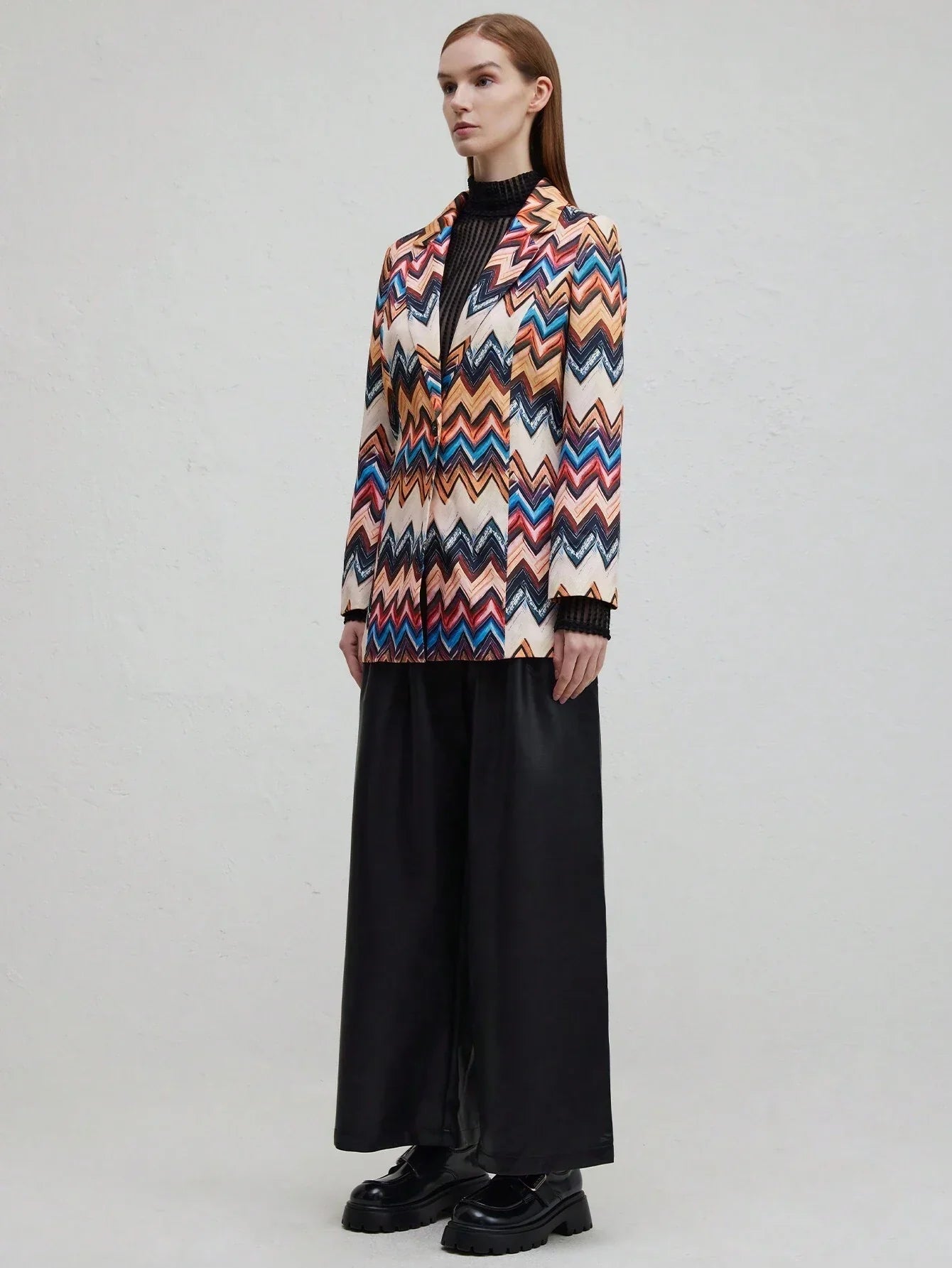 Dam Topp Långärmad Geometrisk Mönster Polyester-6