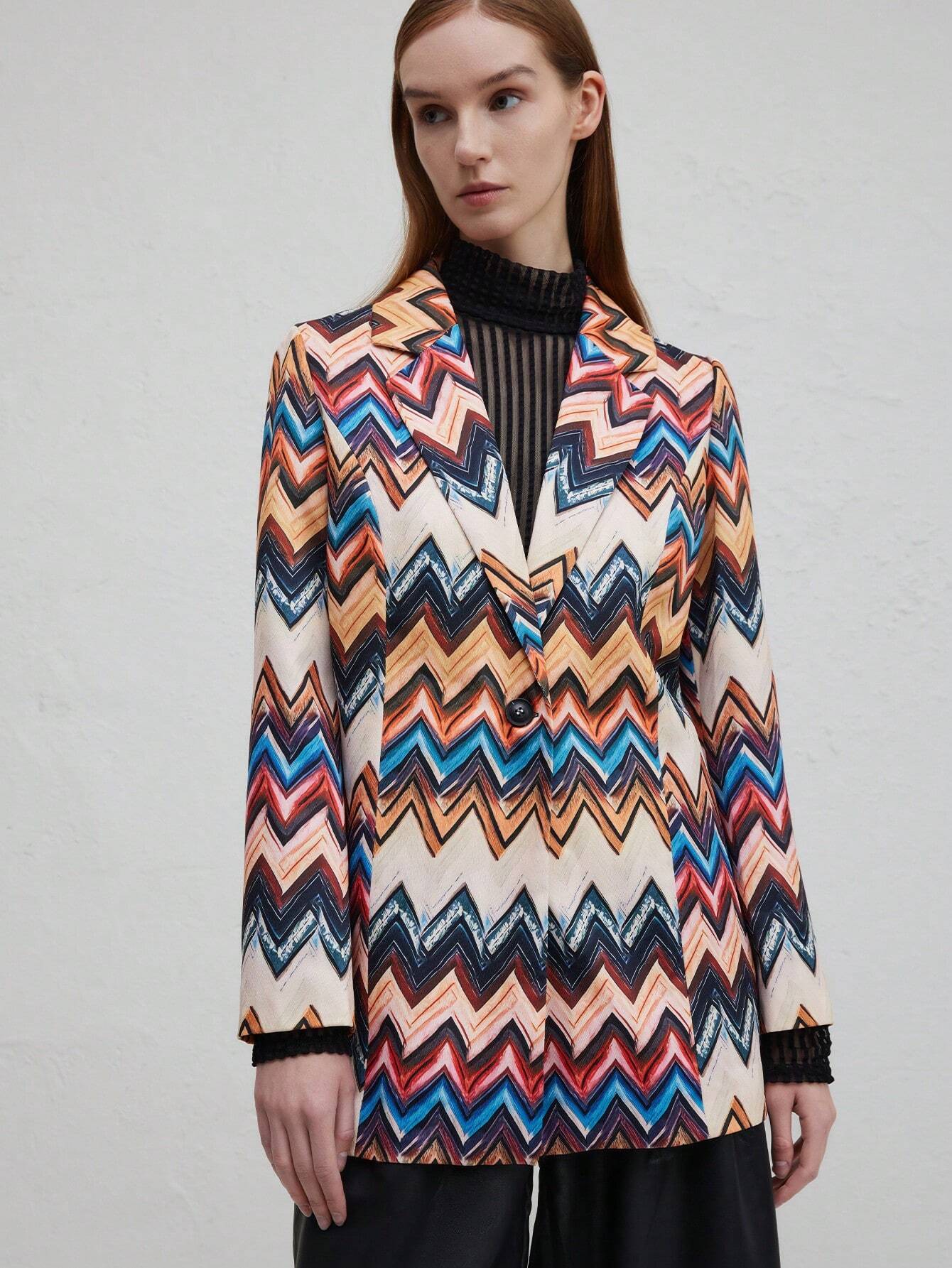 Variant image for Dam Topp Långärmad Geometrisk Mönster Polyester-1