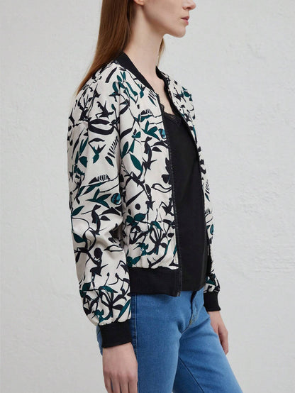 Herr Baseballjacka Bomberstil Polyester med Dragkedja-3