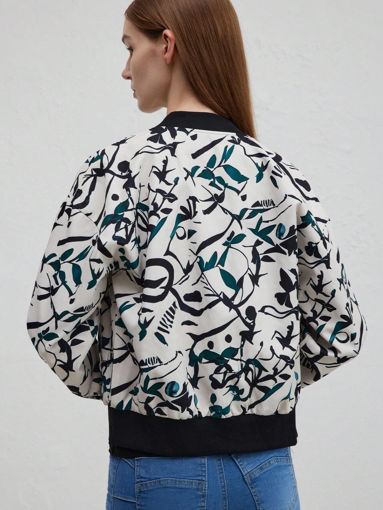 Herr Baseballjacka Bomberstil Polyester med Dragkedja-4