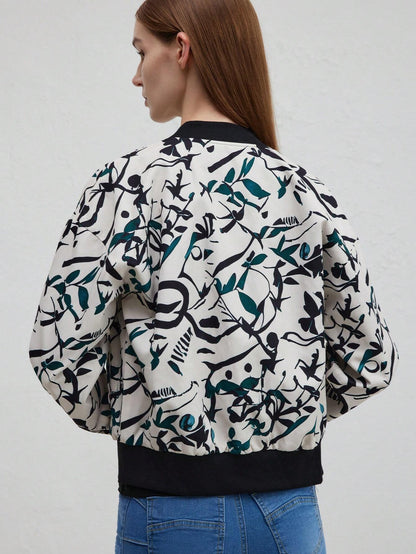 Herr Baseballjacka Bomberstil Polyester med Dragkedja-4