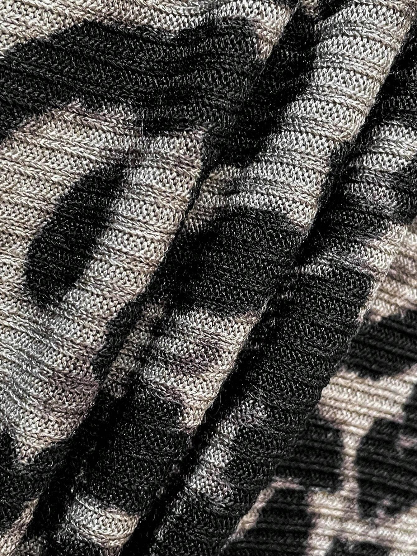 Kvinna Ärmlös Topp Leopardmönster Hålig Nacke Polyester 4