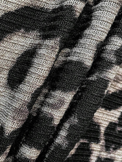 Kvinna Ärmlös Topp Leopardmönster Hålig Nacke Polyester 4