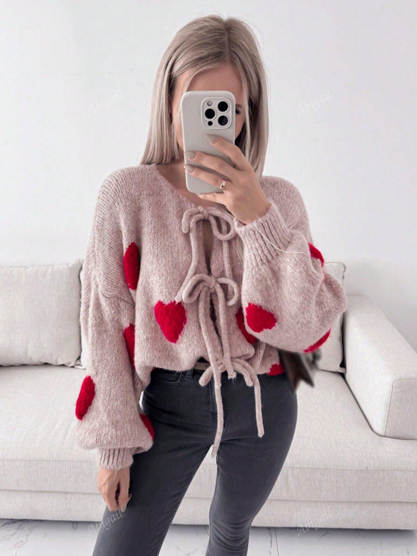 Variant image for Dam Cardigan Hjärtmönster Mjuk Textil-13