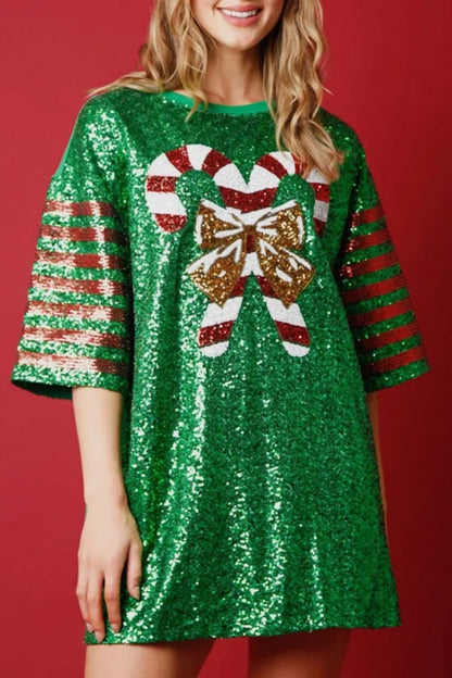 Variant image for Dam T-shirt Rund Halsringning med Paljetter 100% Bomull-13