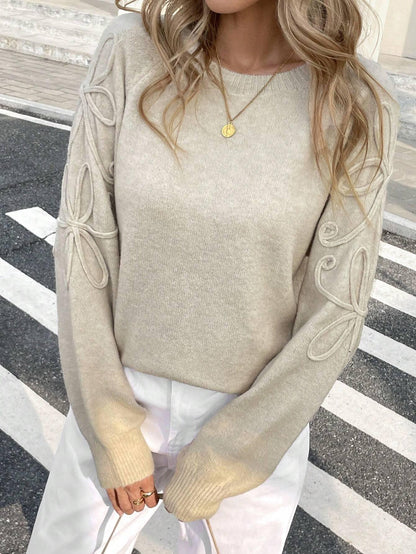 Dam Stickad Tröja Avslappnad Mjuk Kvalitet-3