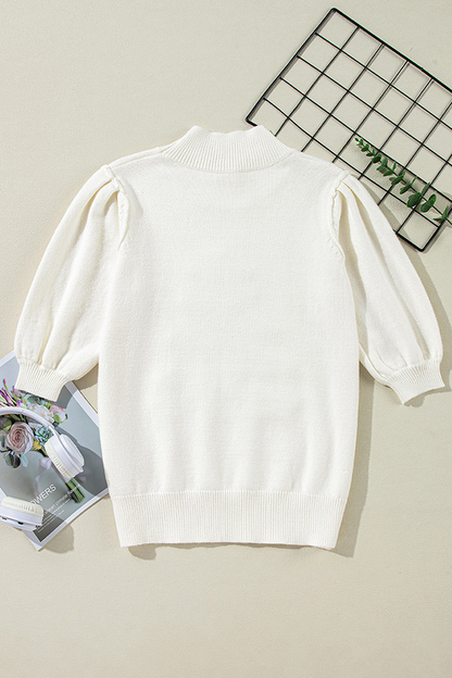 Dam Turtleneck Tröja Lappteknik Akryl med Julgran Design-6