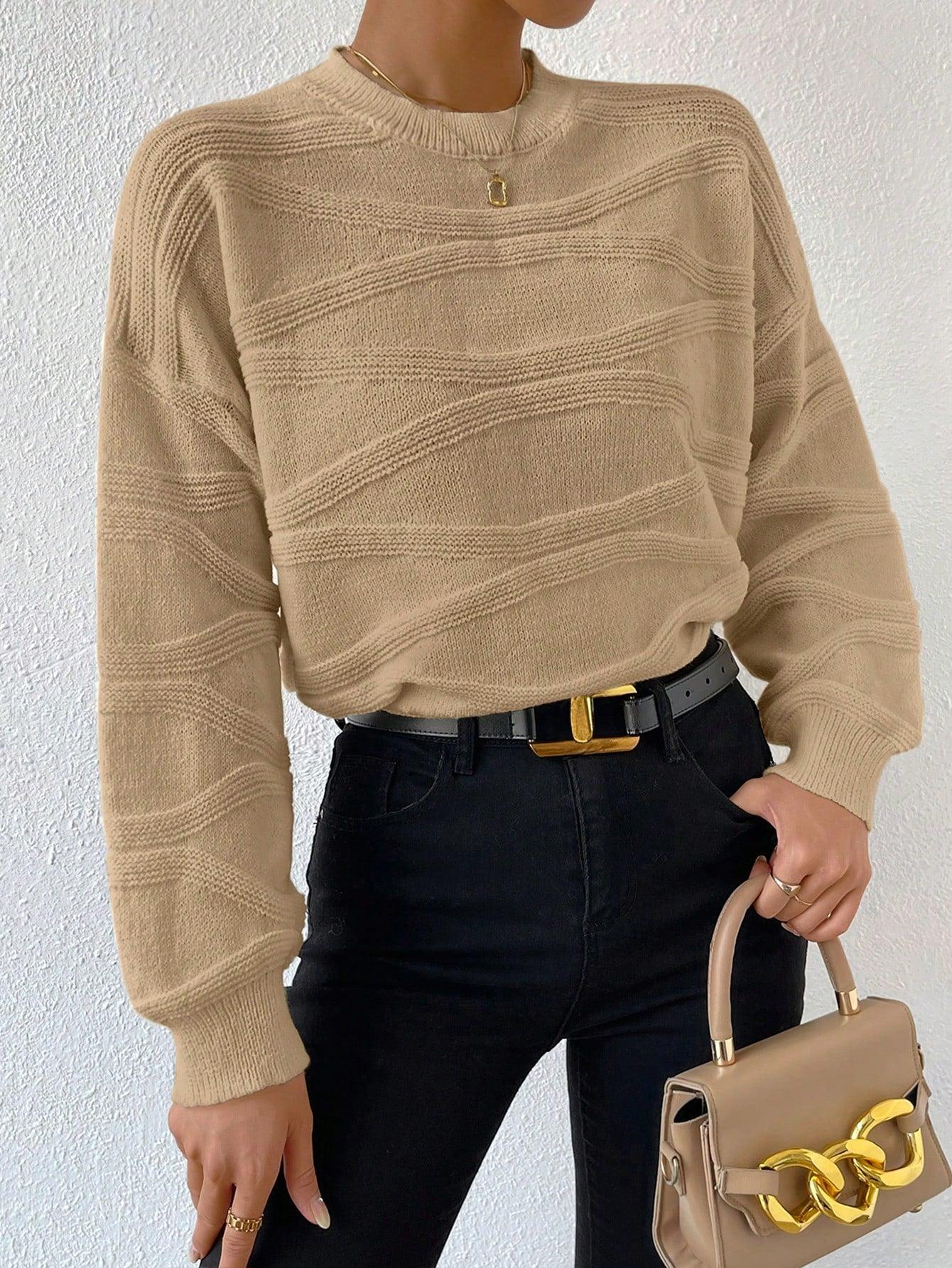 Variant image for Kvinnors Cardigan Överlappande Axlar Mjuk Stickad Tyg-1