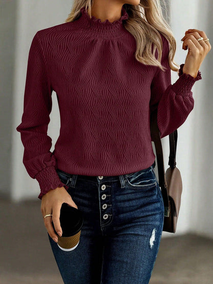 Variant image for Kvinnors Broderad Blus med Puffärmar 100% Bomull-5