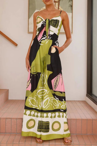 Variant image for Dam Jumpsuit Blommönster V-hals 100% Polyester-4