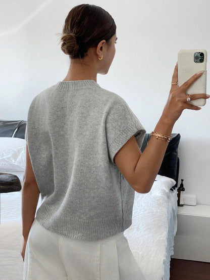 Stickad Dam Tröja Broderad Avslappnad Stil Mjuk Kvalitet-2