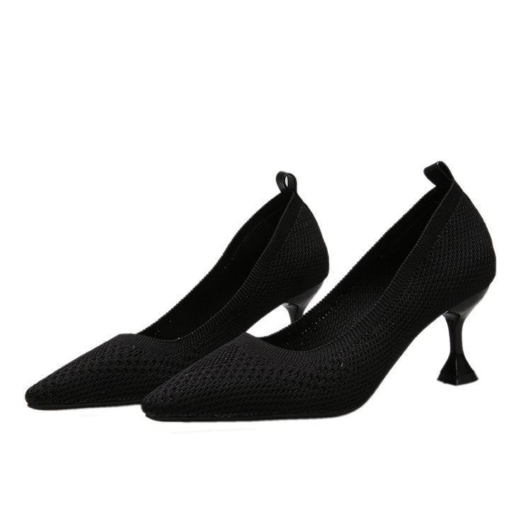 Variant image for Kvinnor Pumps Hög Häl Stickad Textil-2