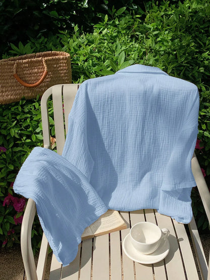 Kvinnors 2-delad Uppsättning Avslappnad Linneblandning-3