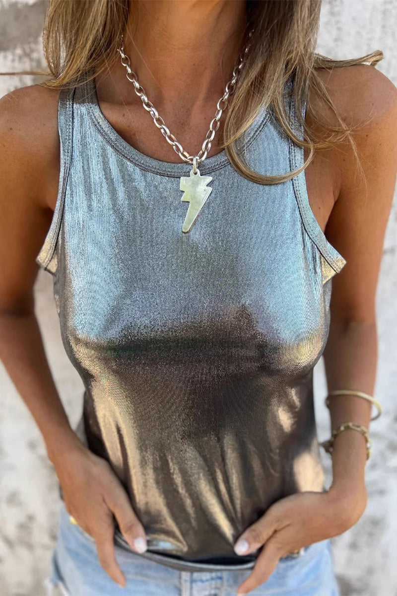 Dam Topp Monokrom O-Hals Casual Mjuk Bomull-2