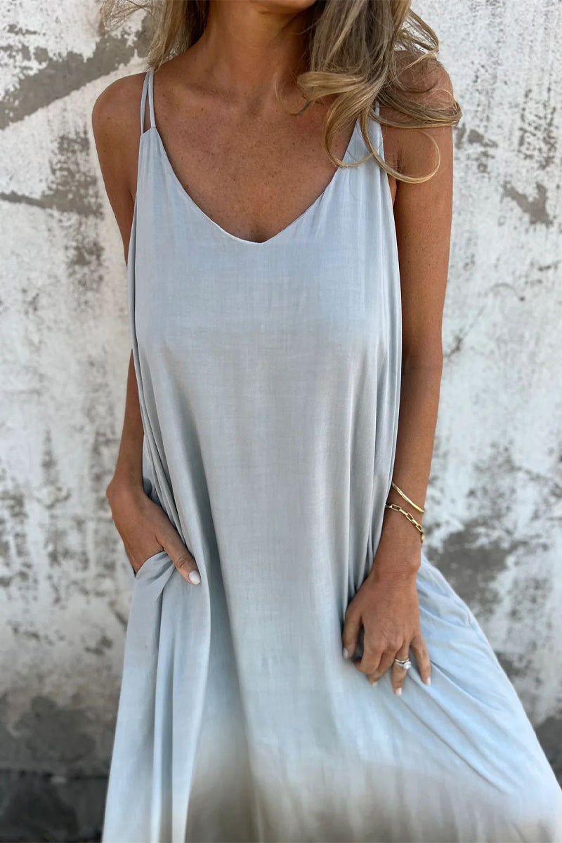 Kvinnors T-shirt V-hals Ombre-tryck 100% Bomull-2