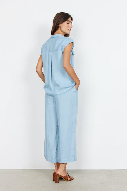 Dam Byxor Loose Fit Denimlook 100% Lyocell-4