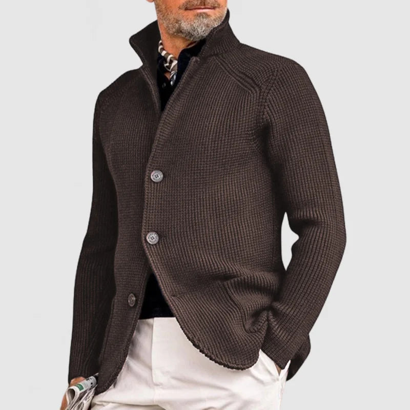 Herr Kardigan Sladdmaterial Stilren Design-5