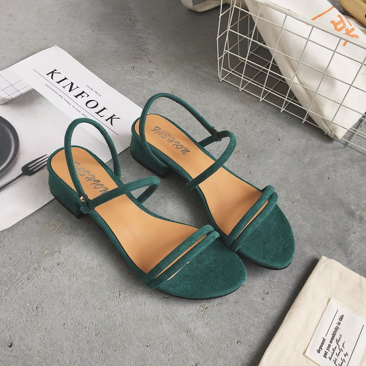 Kvinnor Sandaler Blockhäl Eleganta Remmar Högkvalitativt Material 8