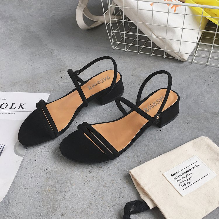 Kvinnor Sandaler Blockhäl Eleganta Remmar Högkvalitativt Material 9