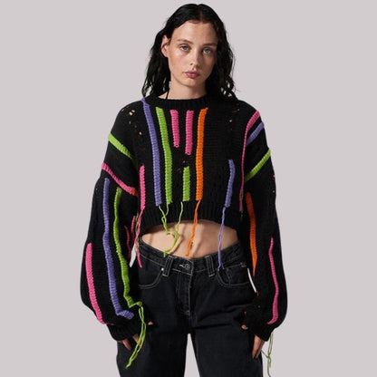 Dam Kort Kofta Randig Polyester Elastaan-1