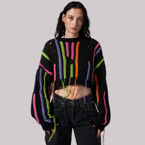 Dam Kort Kofta Randig Polyester Elastaan-1