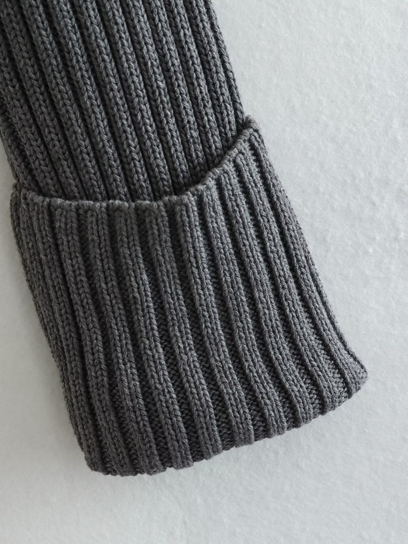 Dam Turtleneck Tröja Ribbad 100% Akryl Komfortabel Stil-4