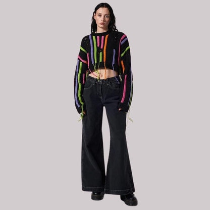 Dam Kort Kofta Randig Polyester Elastaan-4