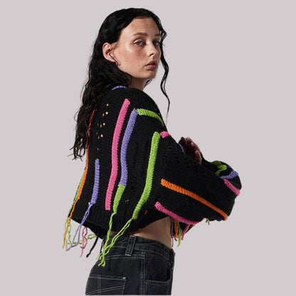 Dam Kort Kofta Randig Polyester Elastaan-2