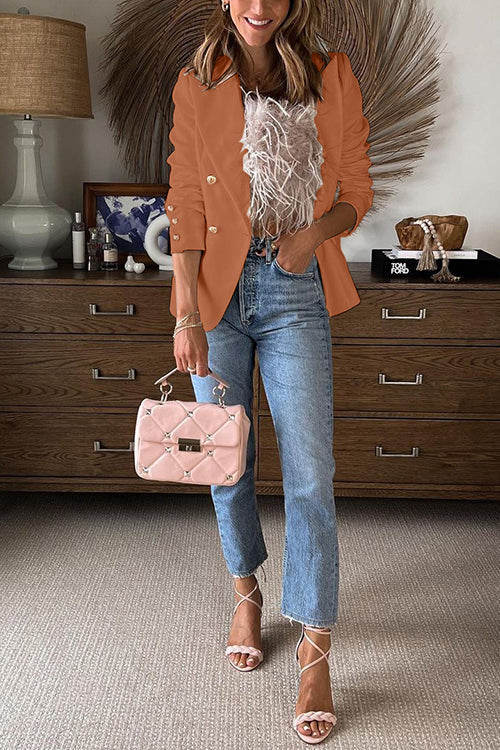 Variant image for Dam Blazer Dubbelknappad Öppen Framsida i Bomull och Polyester-5