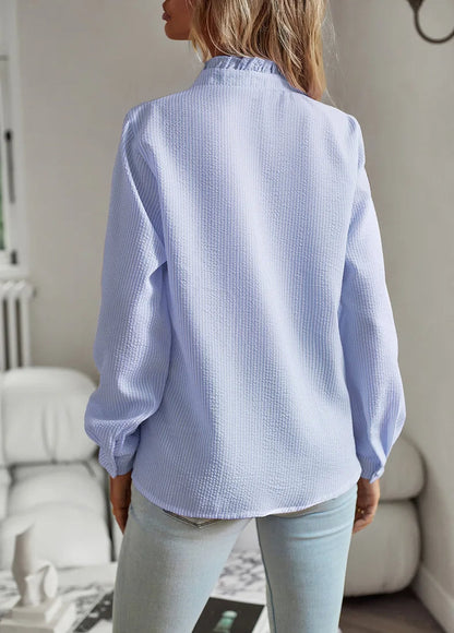 Vit Blus Dam Modern Design Andningsbart Material-3